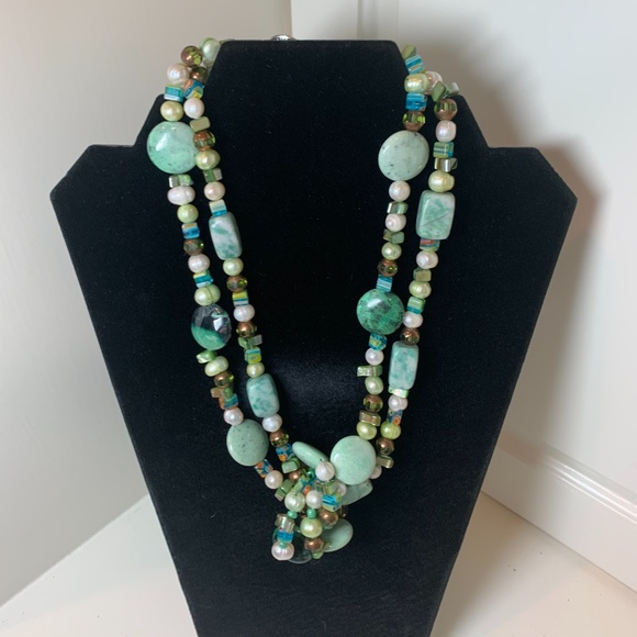 20" Natural Stone Choker Necklace - Picture 1 of 6